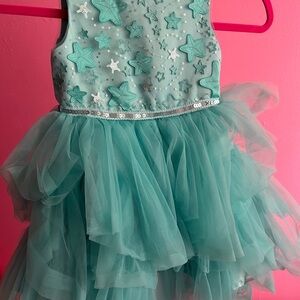 Teal Starry Tulle Dress